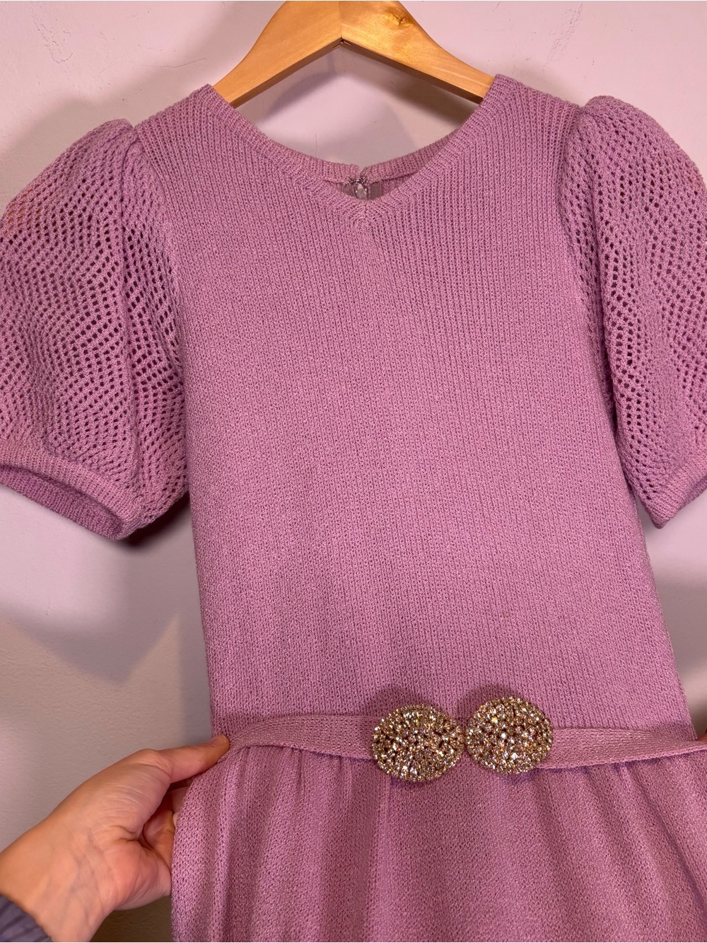 Vintage St. John Purple Knit Dress - Picture 2 of 10
